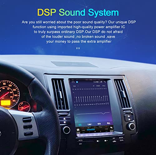 Car Stereo with Bluetooth for Infiniti FX FX35 FX45 2007 2008 2009, Tesla Style Car Audio 9.7 Inch HD IPS Touch Screen Radio Car with GPS Navigation Android 10 Support SWC WiFi 2 GB RAM 32 GB ROM