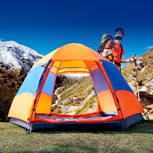 3-5 Person Tent - Instant Pop Up Camping Tent Easy Setup Automatic Hydraulic Water Resistant with Rain Fly Portable Lightweight Great for Outdoor Beach Backpacking Hiking(Blue)