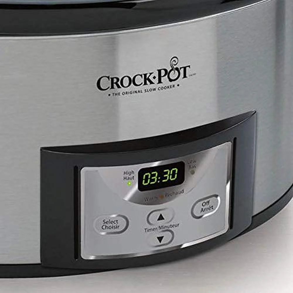 Crock-Pot 6 Qt Programmable Cook & Carry Slow Cooker, Silver, Used