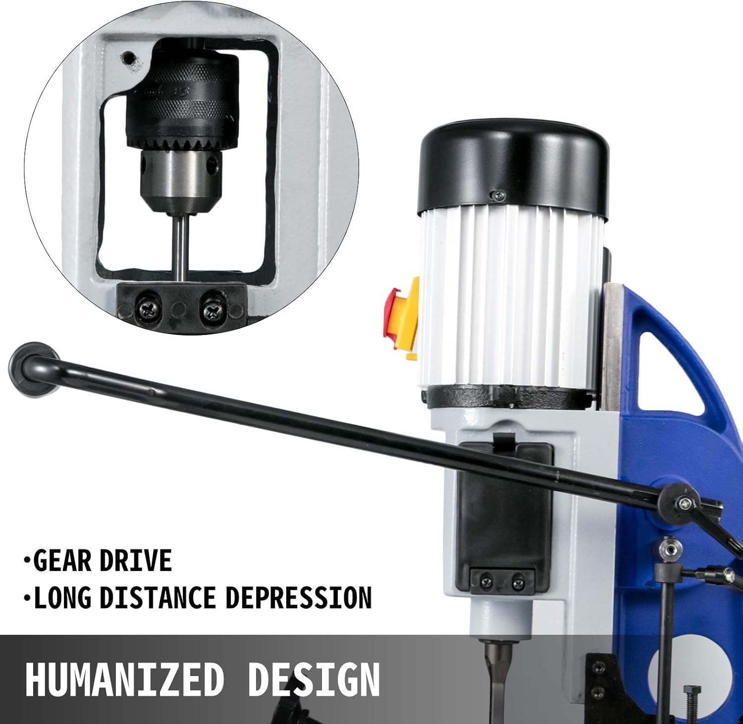 VEVOR Woodworking Mortise Machine, 1/2 HP 1700RPM Powermatic Mortiser, With Movable Work Bench Benchtop Mortising Machine, For Making Round Holes Square Holes Or Special Square Holes In Wood
