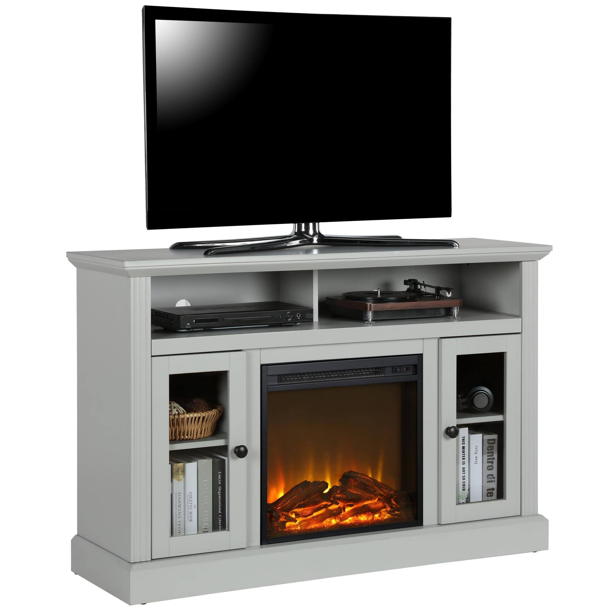 Ameriwood Home Chicago Electric Fireplace TV Console in Dove Gray