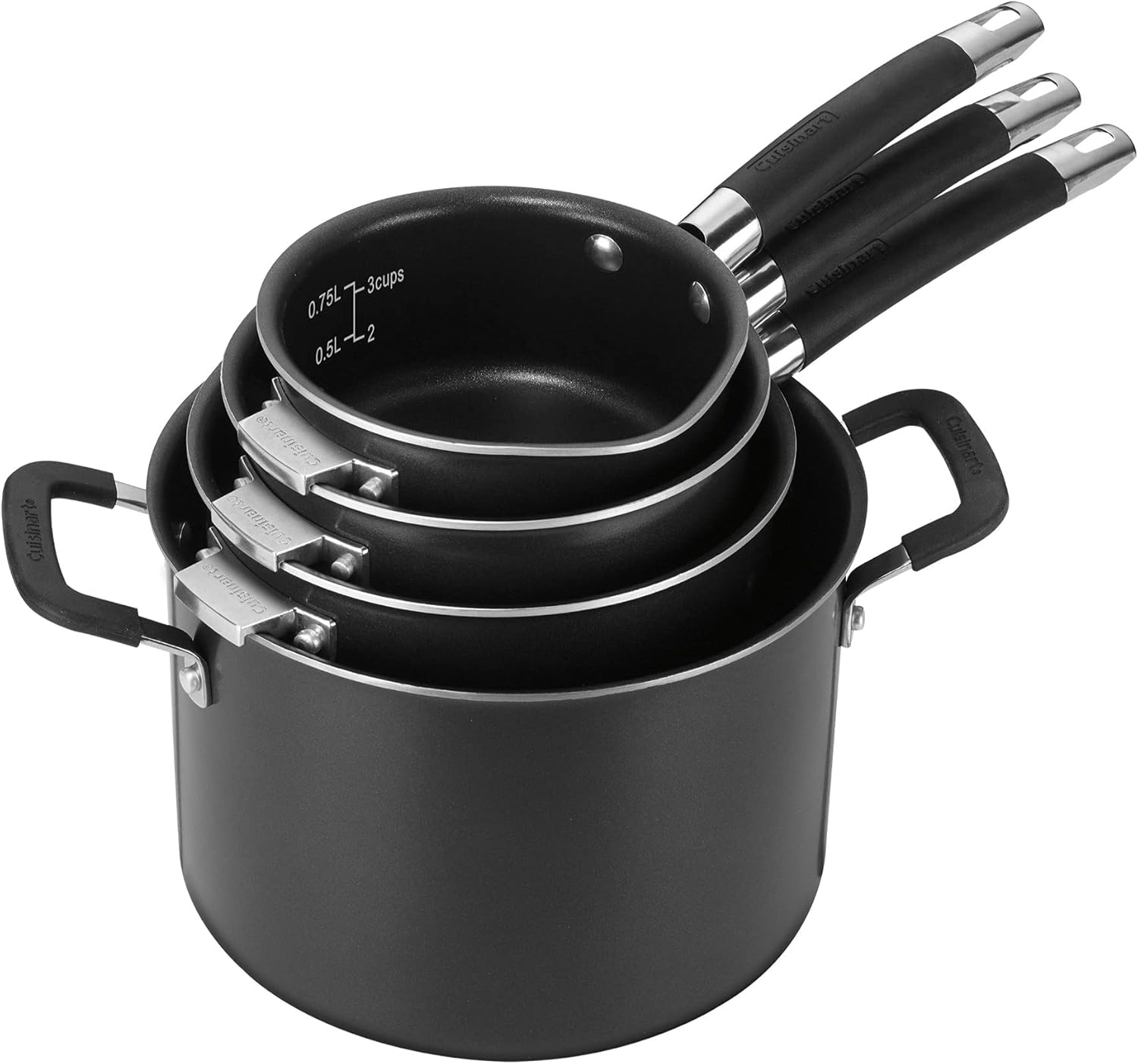 CUISINART N51-12BK SmartNest Nonstick Aluminum Nesting Cookware Set, 12 Piece, Black