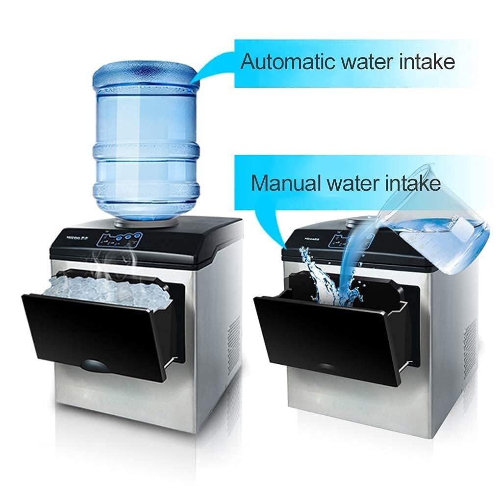 Ice Makers Ice Cube Maker Ice Maker with LED Display, 2in1 Water Dispenser Built-in Ice Cube Maker Machine Counter Top Up to 25kgs, 8-12 Min