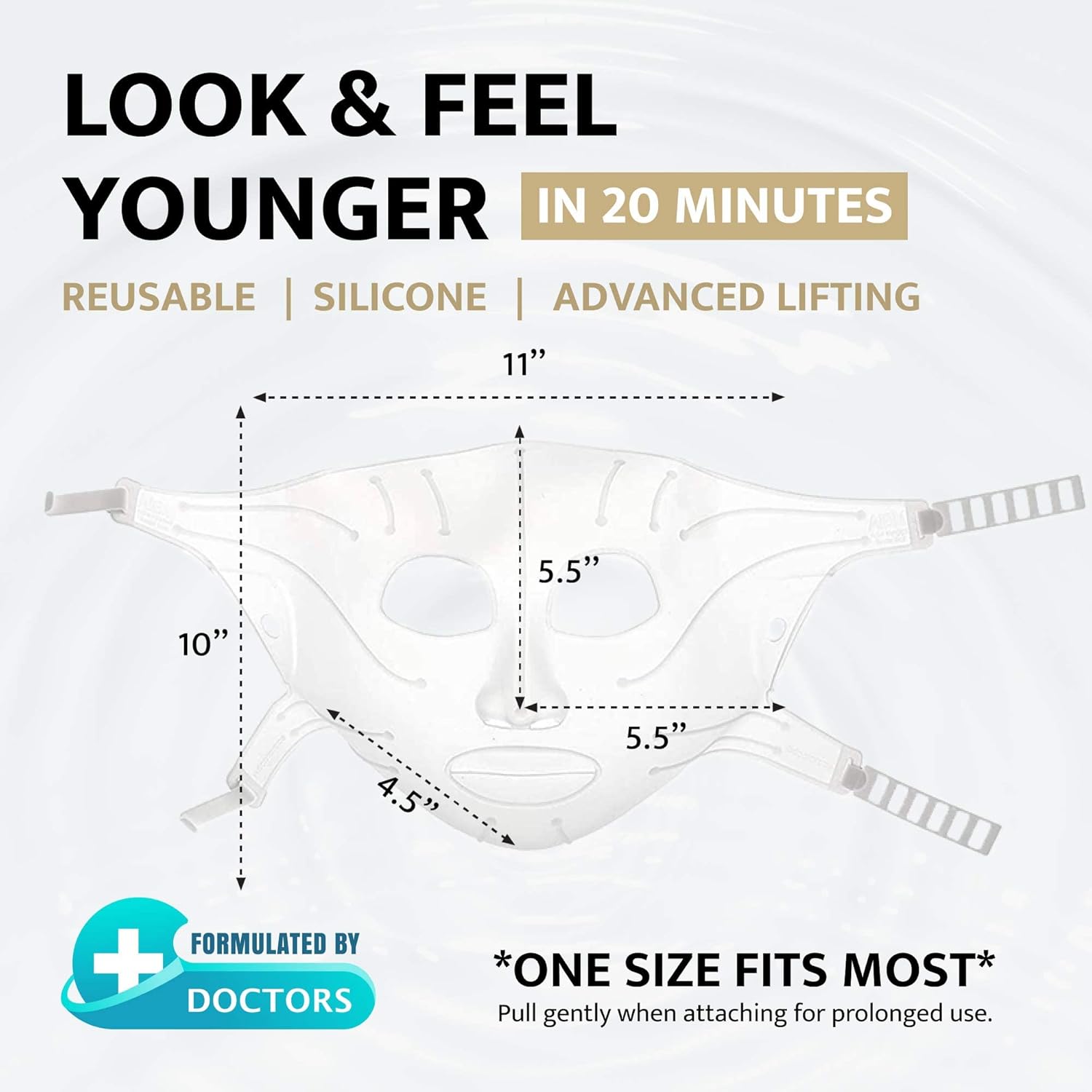 DOCTORCOS Silicone Skin Mask | Face Lifting Double Chin Reducer | V Line Lifting | Under Eye Mask | Forehead Wrinkles Treatment | Korean Skin Care Pack of 2