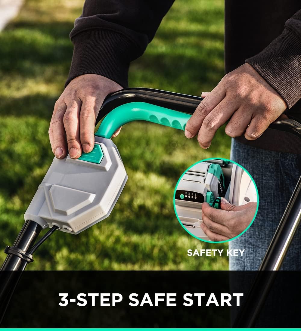 Litheli Cordless Lawn Mower 13 Inch, 5 Heights, 20V Battery Lawnmower for Garden, Yard and Farm, with Brushless Motor, 4.0Ah Battery & Charger Included