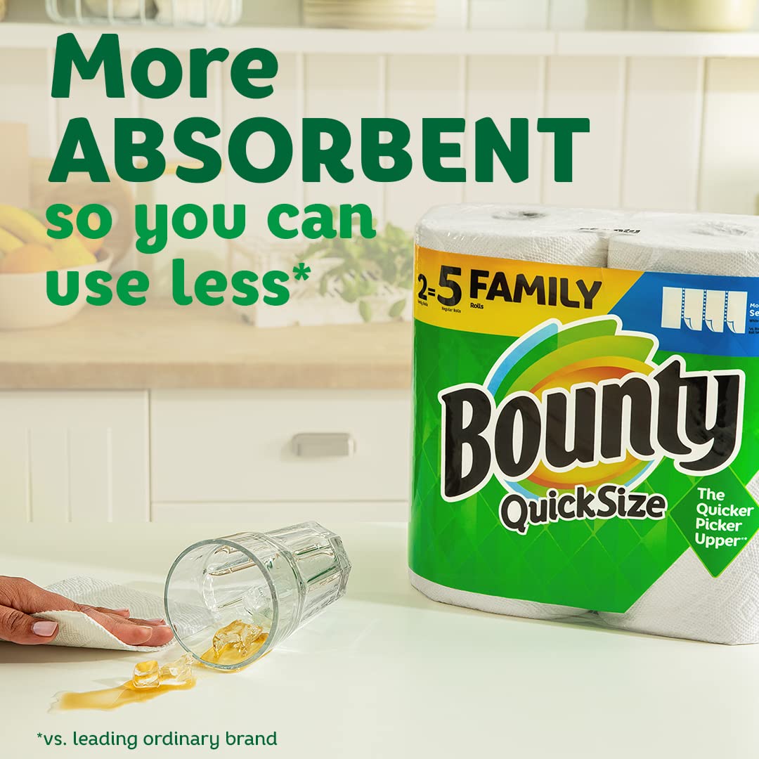 Bounty Quick-Size Paper Towels: 16 Family Rolls = 40 Regular Rolls - The Ultimate Household Essential (Packaging May Vary)