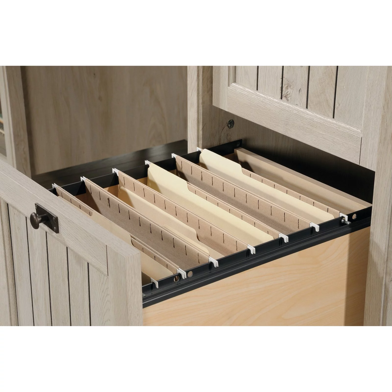 Sauder Costa 59 in. Computer Desk, Chalked Chestnut Finish