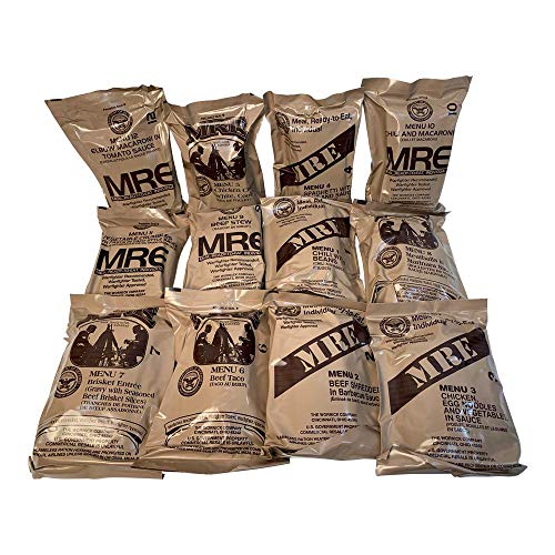 Ammo Can Man MRE (Meals-Ready-To-Eat) Case - Genuine Military Surplus MRE Case | 2024 Inspection Date (A and B Case Combo - Menus 1-24)