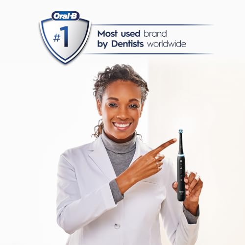 Oral-B iO Series 5 Limited Rechargeable Electric Powered Toothbrush, White with 3 Brush Heads and Travel Case - Visible Pressure Sensor to Protect Gums - 5 Cleaning Modes - 2 Minute Timer