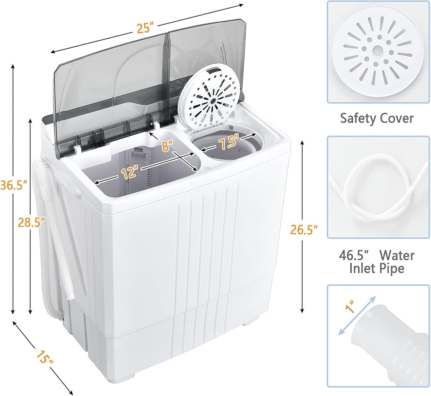 Generic FP10020US-GR Portable Washing Machine, Gray