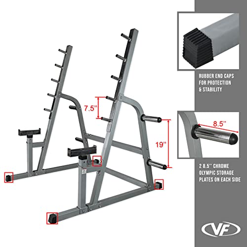 Valor Fitness Bench Press and Squat Rack Combo Half Power Cage w/ Adjustable Spotter Arms