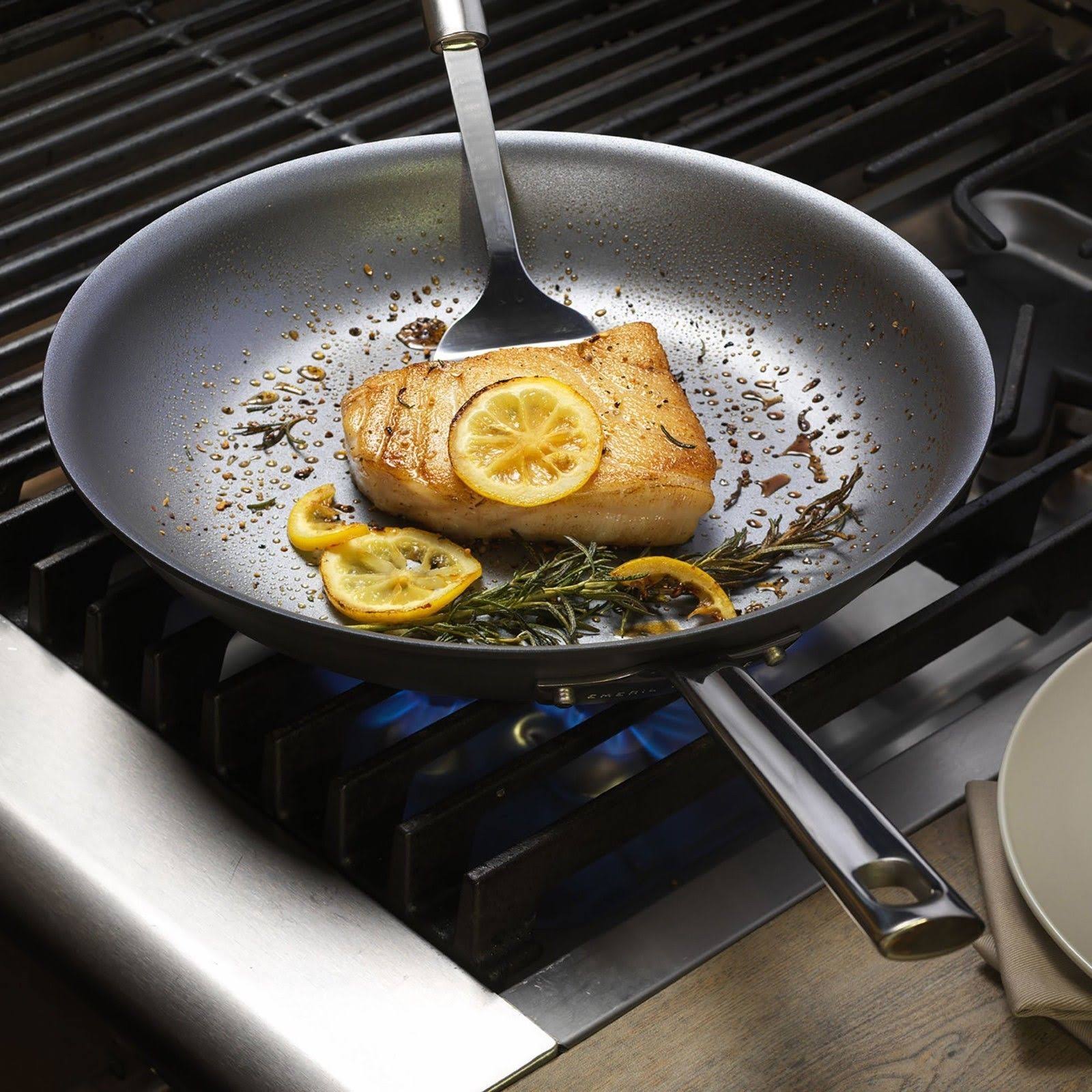 Emeril Lagasse Saute Pan, Deep, Covered, Hard Anodized, 5-Quart