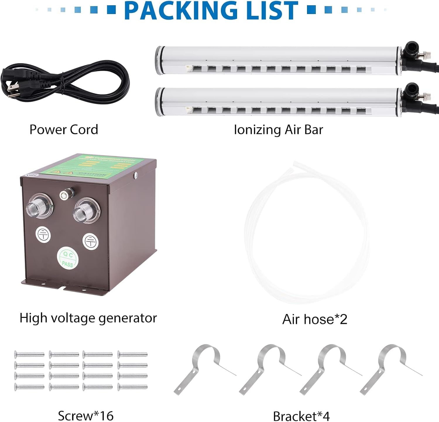 YUCHENGTECH Ionizing Air Bar Anti Static Ionizing Bar 20cm Static Eliminator Rod Anti Static Rod Ionizing Air Rod + 7KV High Voltage Generator 110V