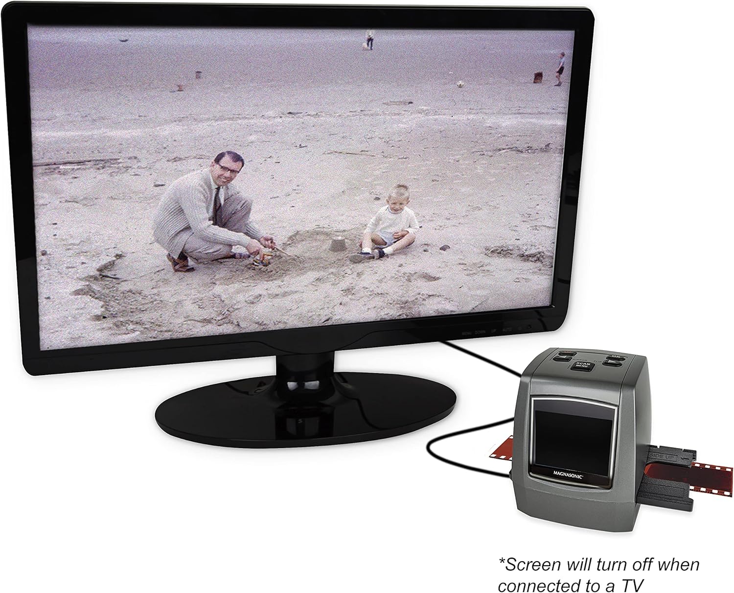 Magnasonic All-In-One High Resolution 22MP Film Scanner with 2.4 Screen, 35mm Negative Film Holders, Converts 35mm/126KPK/110/Super 8 Films Slides Negatives into Digital Photos, 128MB Built-In Memory