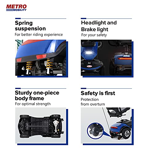 Outdoor Travel Folding Mobility Scooter for Seniors w/Windshield, Electric Medical Scooter for Adults with USB Charging Port, Powered Mobility Scooter MAX Load 300LBS