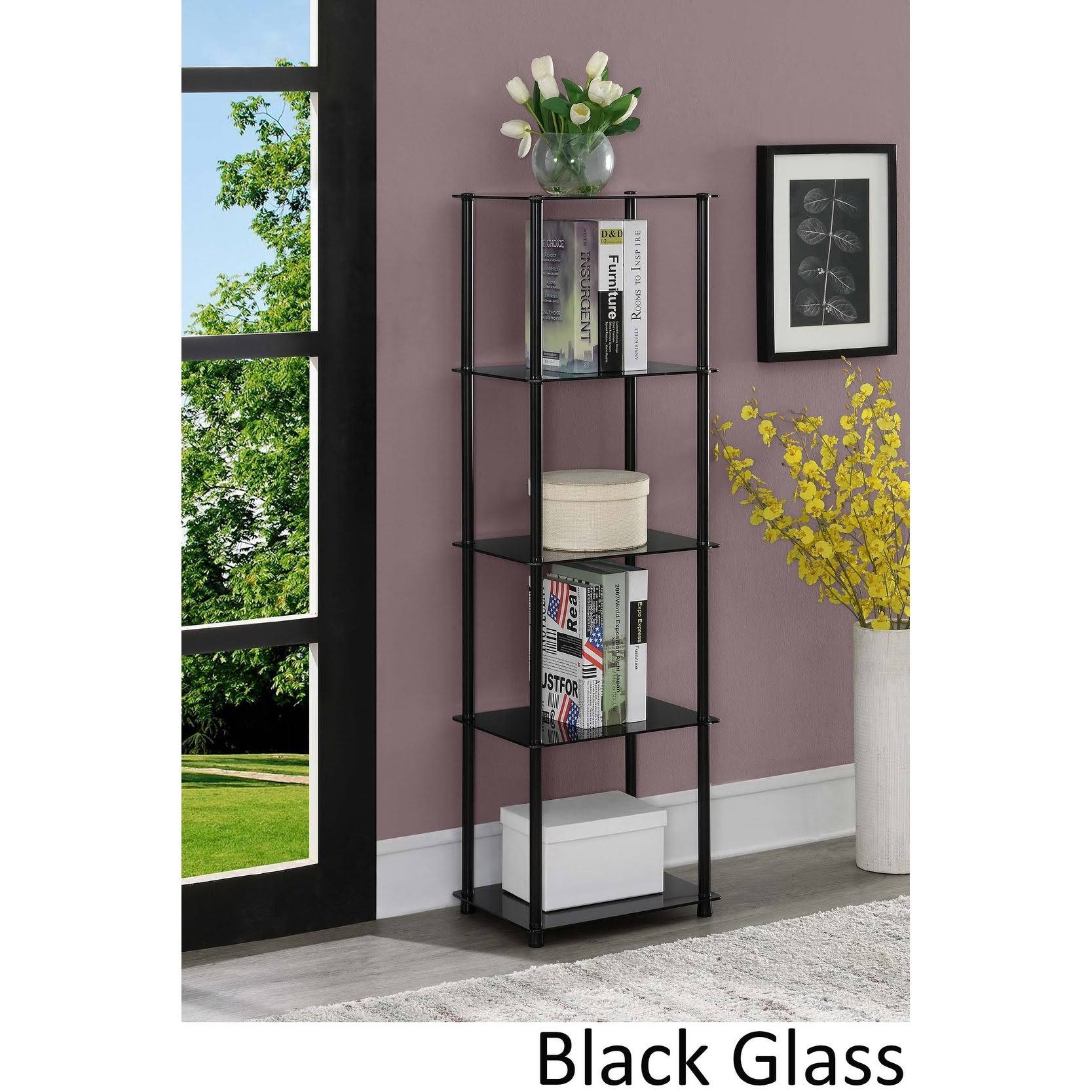 Convenience Concepts Designs2Go Classic 5-Tier Tower, Black Glass