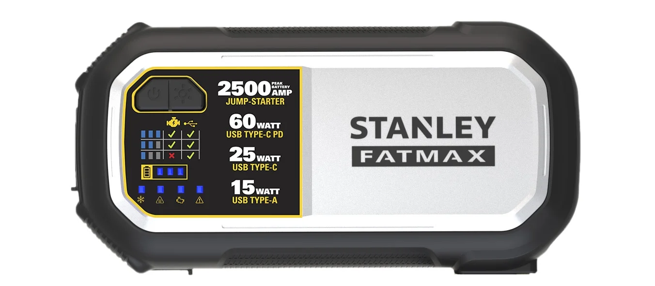 Stanley FatMax 2500 Amp, Lithium Jump Starter With Triple USB Power Bank