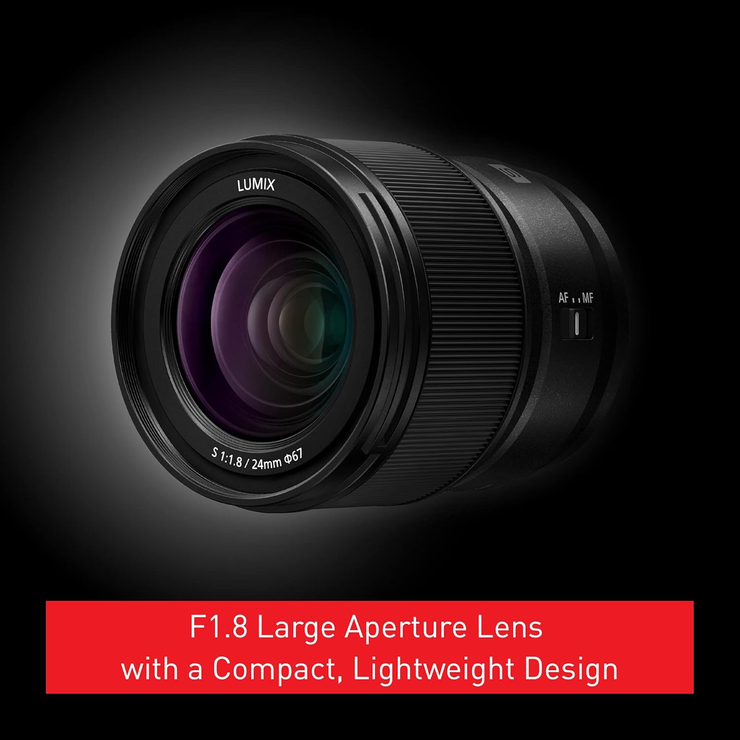 Panasonic LUMIX S Series Camera Lens, 24mm F1.8 L-Mount Interchangeable Lens for Mirrorless Full Frame Digital Cameras, S-S24