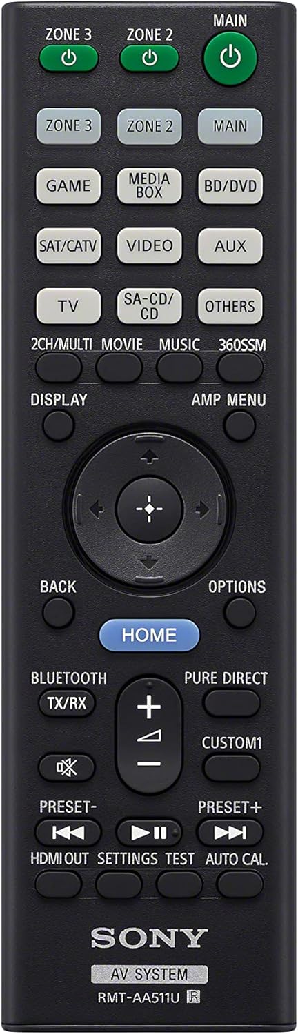 Sony STR-AN1000 7.2 CH Surround Sound Home Theater 8K A/V Receiver: Dolby Atmos, DTS:X, Digital Cinema Auto Calibration IX, Bluetooth, WiFi, Google Chromecast, Spotify connect, Apple AirPlay, HDMI 2.1