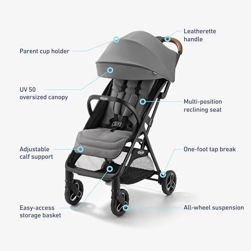 Graco Ready2Jet Travel System – Compact Travel Stroller with Automatic Fold and SnugRide Infant Car Seat