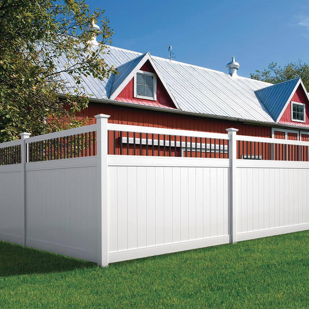 Veranda Pro Series 6 ft. x 8 ft. Woodbridge Baluster Top Unassembled Vinyl Fence PANEL, White