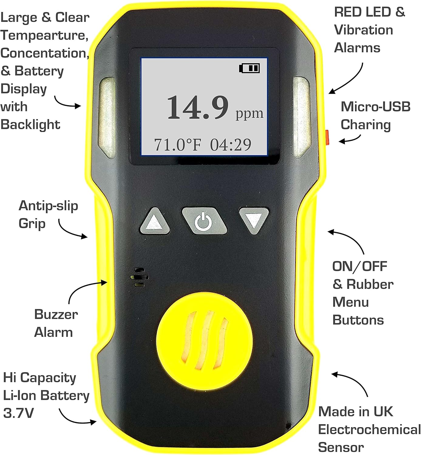 Hydrogen Sulfide H2S Detector & Analyzer + PUMP with Probe by FORENSICS | USA NIST Calibrated | Water & Dust Proof | 0-100ppm H2S |