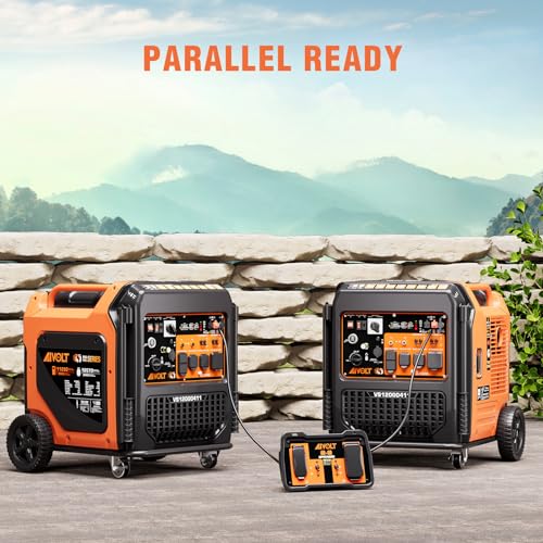 AIVOLT 8000W Dual Fuel Super Quiet Inverter Generator with Electric Start - Gas Propane Powered Portable Generator Upgraded Version for Home Backup, RV, Camping & Travel - 50 State Approved