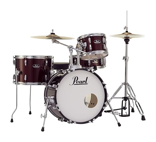 Pearl Roadshow Drum Set 4-Piece Complete Kit with Cymbals and Stands, Charcoal Metallic (RS584C/C706)