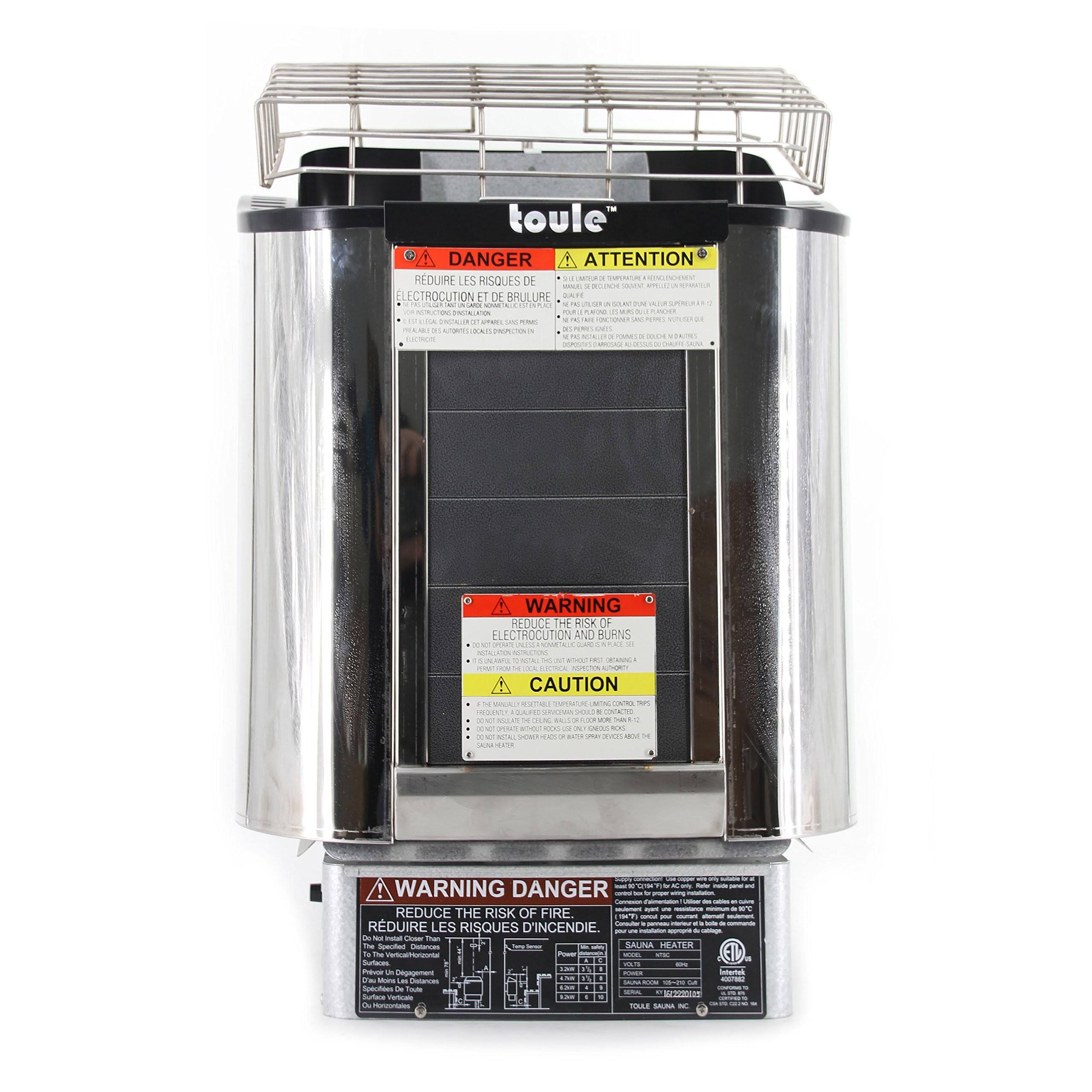 Toule ETL Certified Wet Dry Sauna Heater Stove - Wall Digital Controller - 6kW Aleko Ntsc60