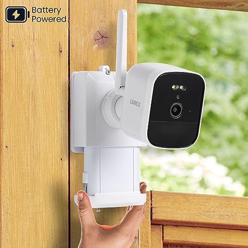 Lorex 2K Security Camera System with 32GB NVR – 8 Channel Battery Operated Wire Free Home Security System with 4 Cameras – Active Deterrence, Person Motion Detection, Weatherproof Outdoor & Indoor
