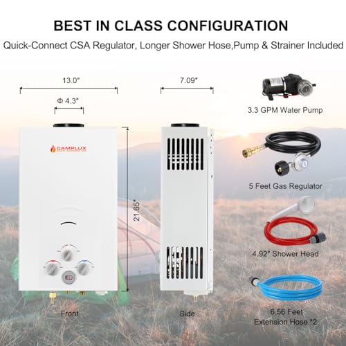 CAMPLUX BW-W Series Propane Tankless Water heater