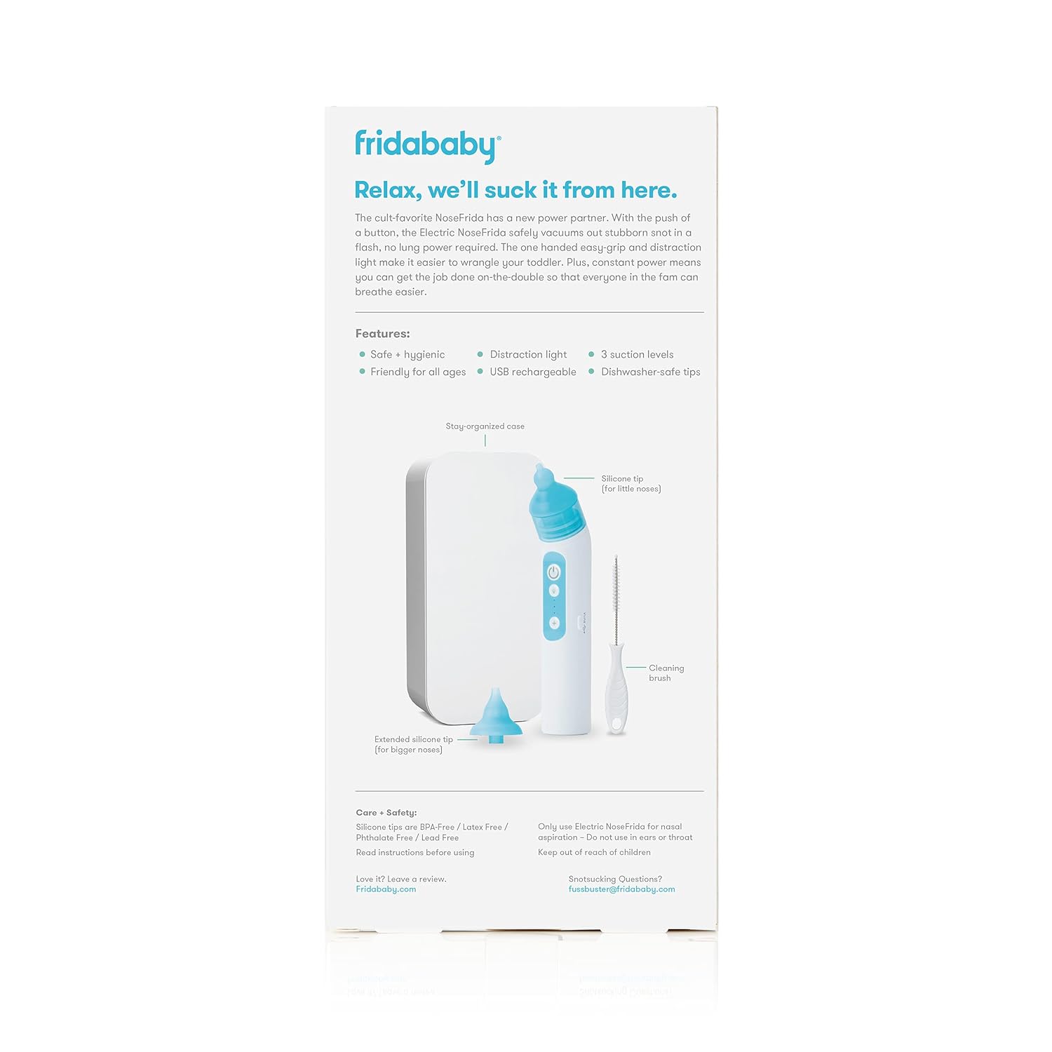 FridaBaby Electric NoseFrida | USB Rechargeable Nasal Aspirator with Different Levels of Suction by Frida Baby Pack of 2