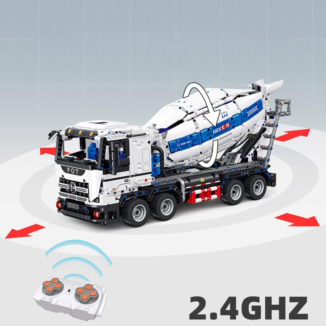 Technic Cement Tanker Truck Building Kit, Advanced Truck Building Blocks Set (Dynamic Version/2432PCS)
