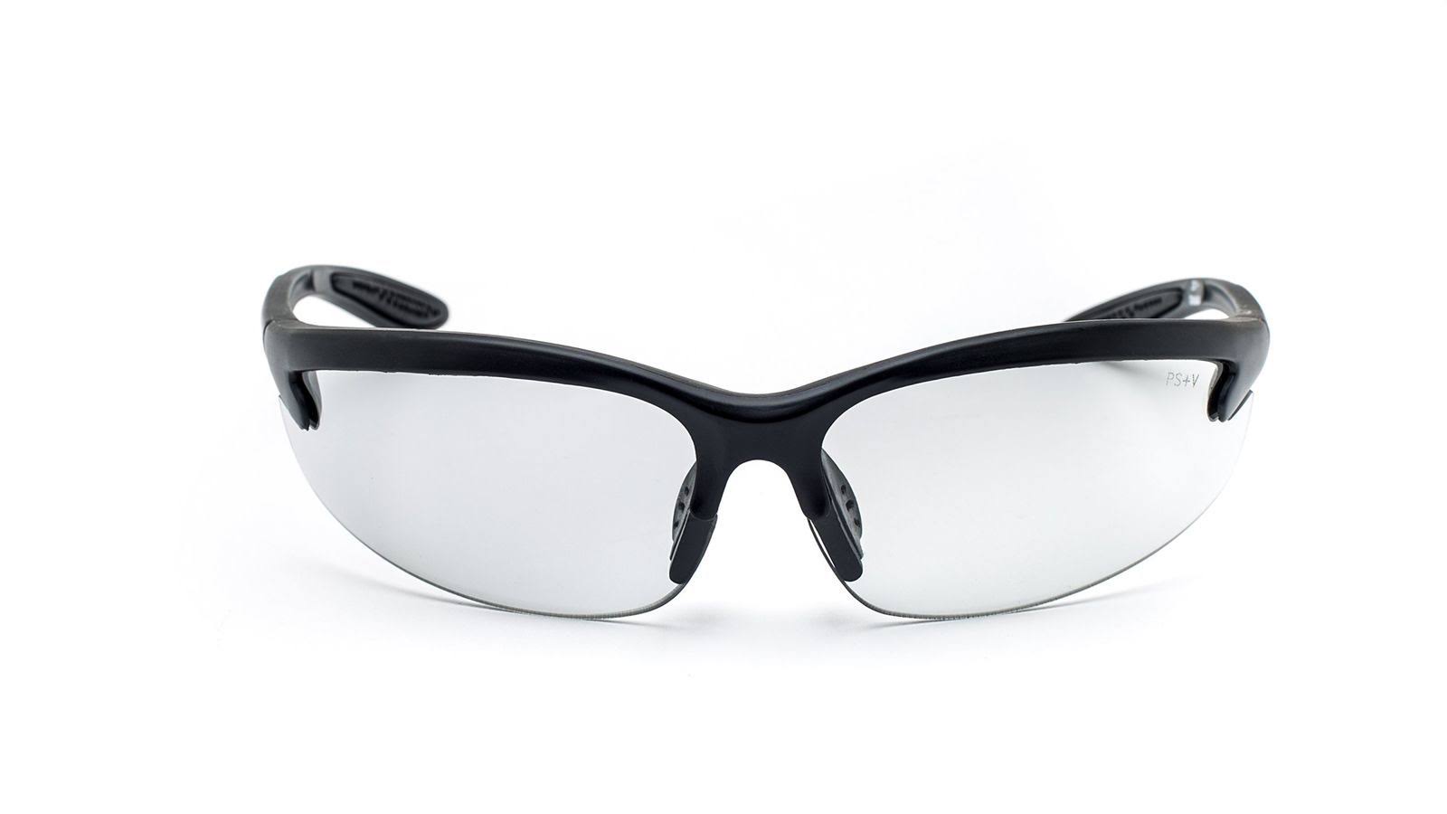 Safety Glasses with Transitions Lenses in Pewter Wraparound Frame
