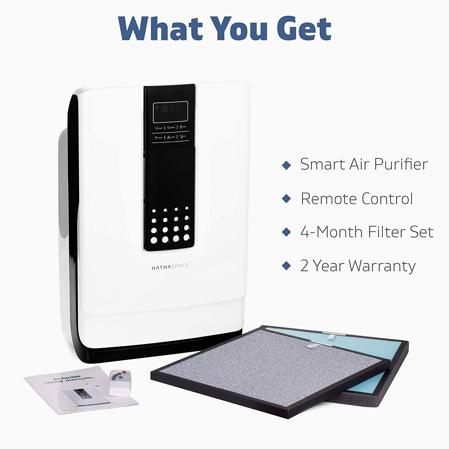 Hathaspace Smart True HEPA Air Purifier for Home, Large Room Air Cleaner