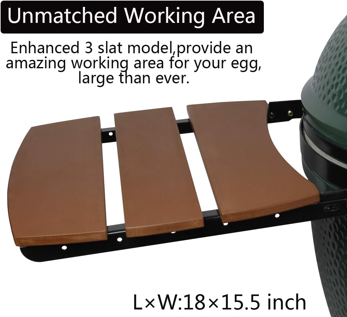 Dracarys HDPE Shelves for Big Green Egg Big Green Egg Accessories Replacement,Grill Egg Mate Folding Side Shelves Fit for Large (L) Big Green Egg Side Shelves Grill Smoker Accessories,Set of 2-New