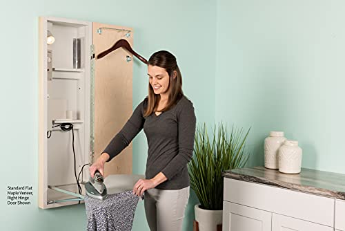 Iron-A-Way Built-In Ironing Center with 42 Inch Swiveling Ironing Board, Electrical System, Hot Iron Storage and Flat White Door-AE42FWU