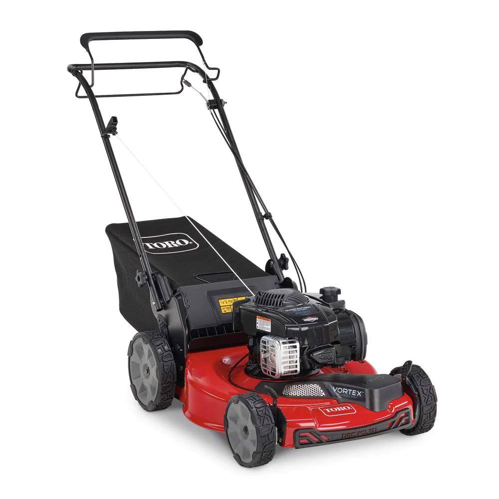 Toro 22 in. Recycler Briggs u0026 Stratton High Wheel FWD Gas Walk Behind Self Propelled Lawn Mower with Super Bagger 21442