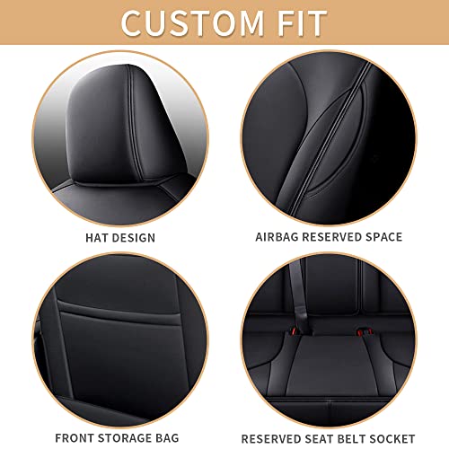 Car Seat Cover for Toyota Camry (XLE,XLE V6,XSE,XSE V6) 2018 2019 2020 2021 2022 2023 2024 Full Set Black