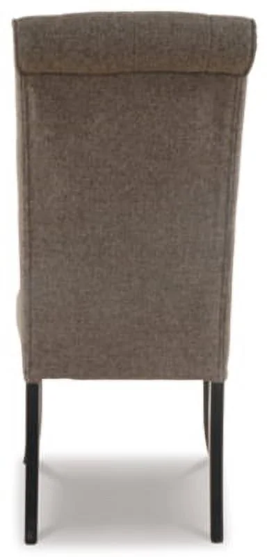 Signature Design by Ashley Tripton Classic Tufted Upholstered Armless Dining Chair, Set of 2, Brownish Gray
