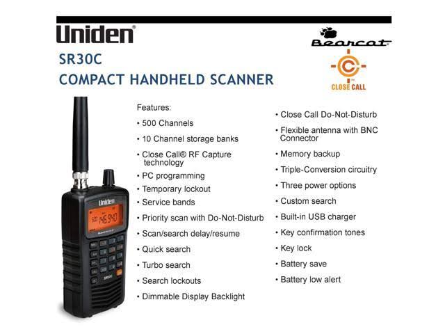 Uniden Sr30c Compact Handheld Scanner