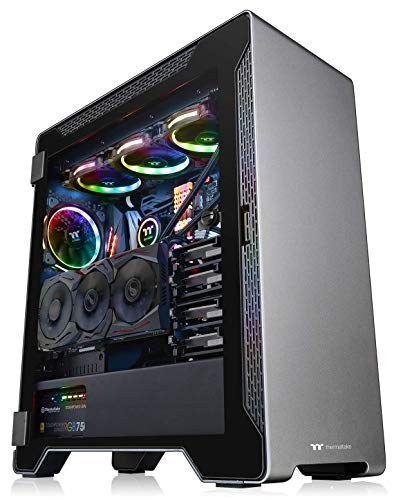 Thermaltake A500 Aluminum Tempered Glass ATX Mid Tower Gaming Computer Case with 3 Fans Pre-Installed CA-1L3-00M9WN-00