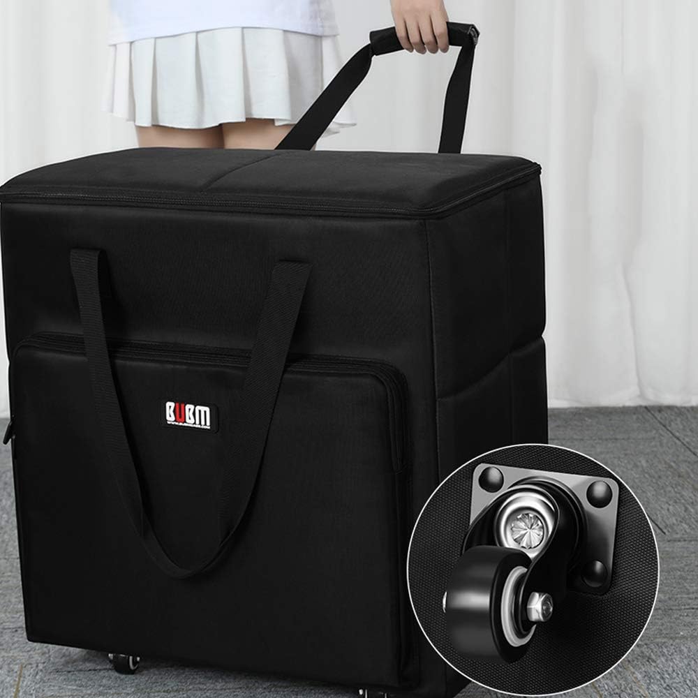 Buwico Desktop PC Computer Travel Storage Carrying Case Bag with Wheels for Computer Main Processor Case, Monitor, Keyboard and Accessories (27 Inch)
