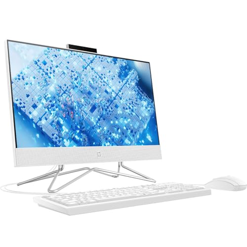 HP All-in-One Desktop Computer, 21.5" 1080P FHD Display, 32GB RAM, 1TB SSD, Intel Duel Core Celeron Processor, Webcam, WiFi, HDMI, Wired Keyboard&Mouse, P500 Portable SSD, Windows 11