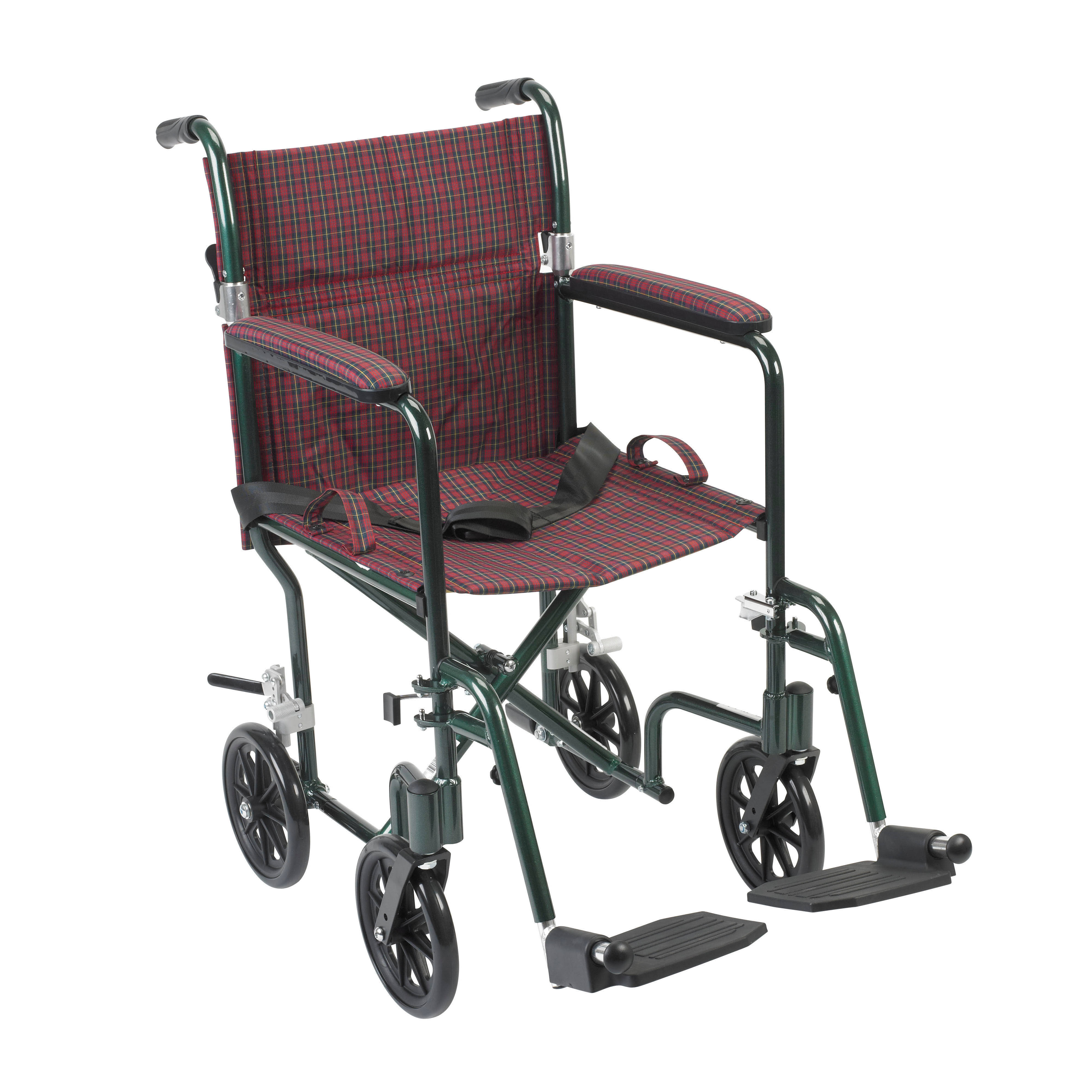 Drive Medical FW19BG Flyweight Lightweight Folding Transport Wheelchair, 19
