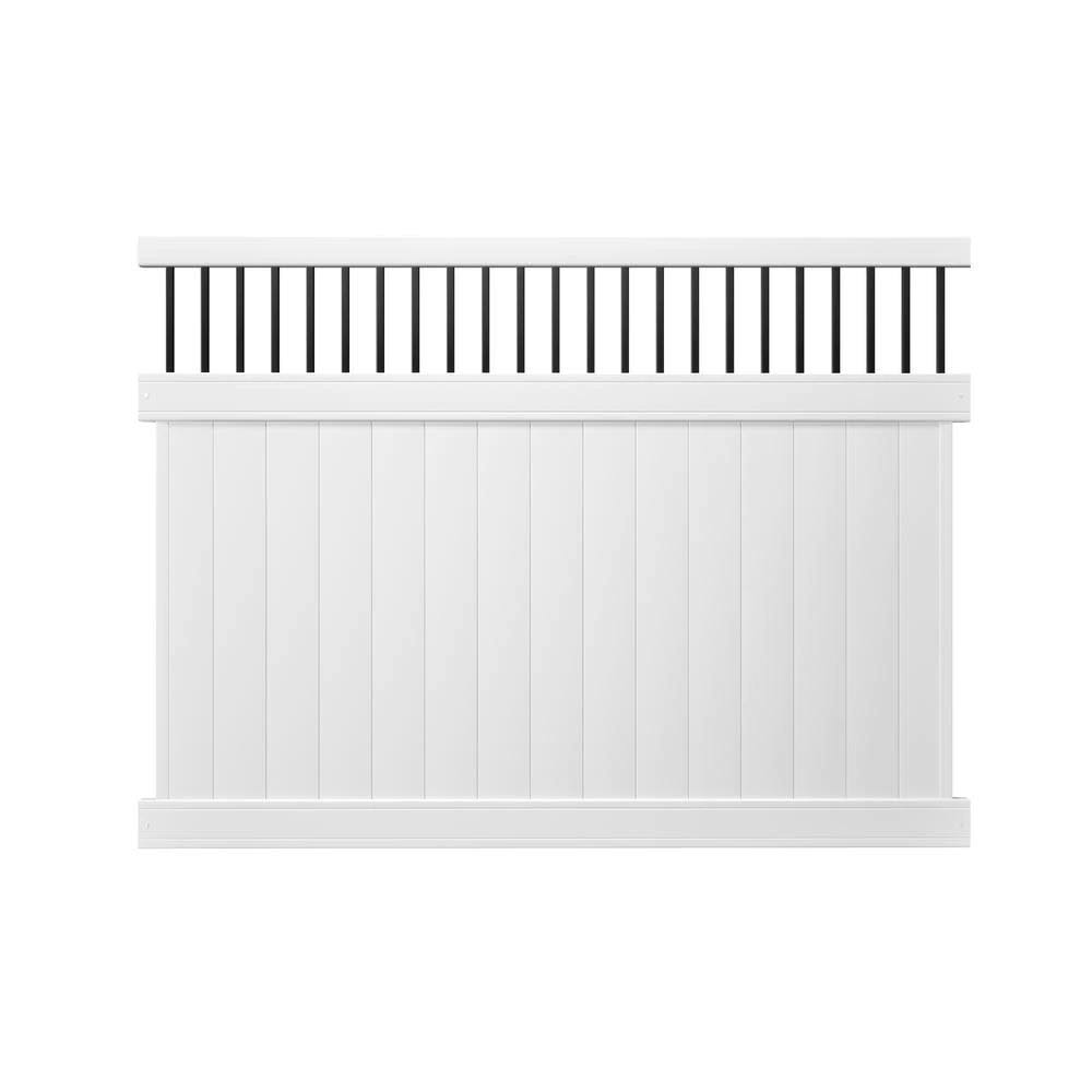 Veranda Pro Series 6 ft. x 8 ft. Woodbridge Baluster Top Unassembled Vinyl Fence PANEL, White