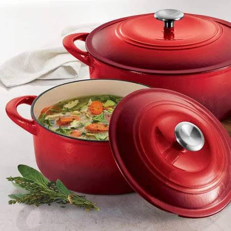 Tramontina Enameled Cast Iron Dutch Oven, 2-Pack, Red