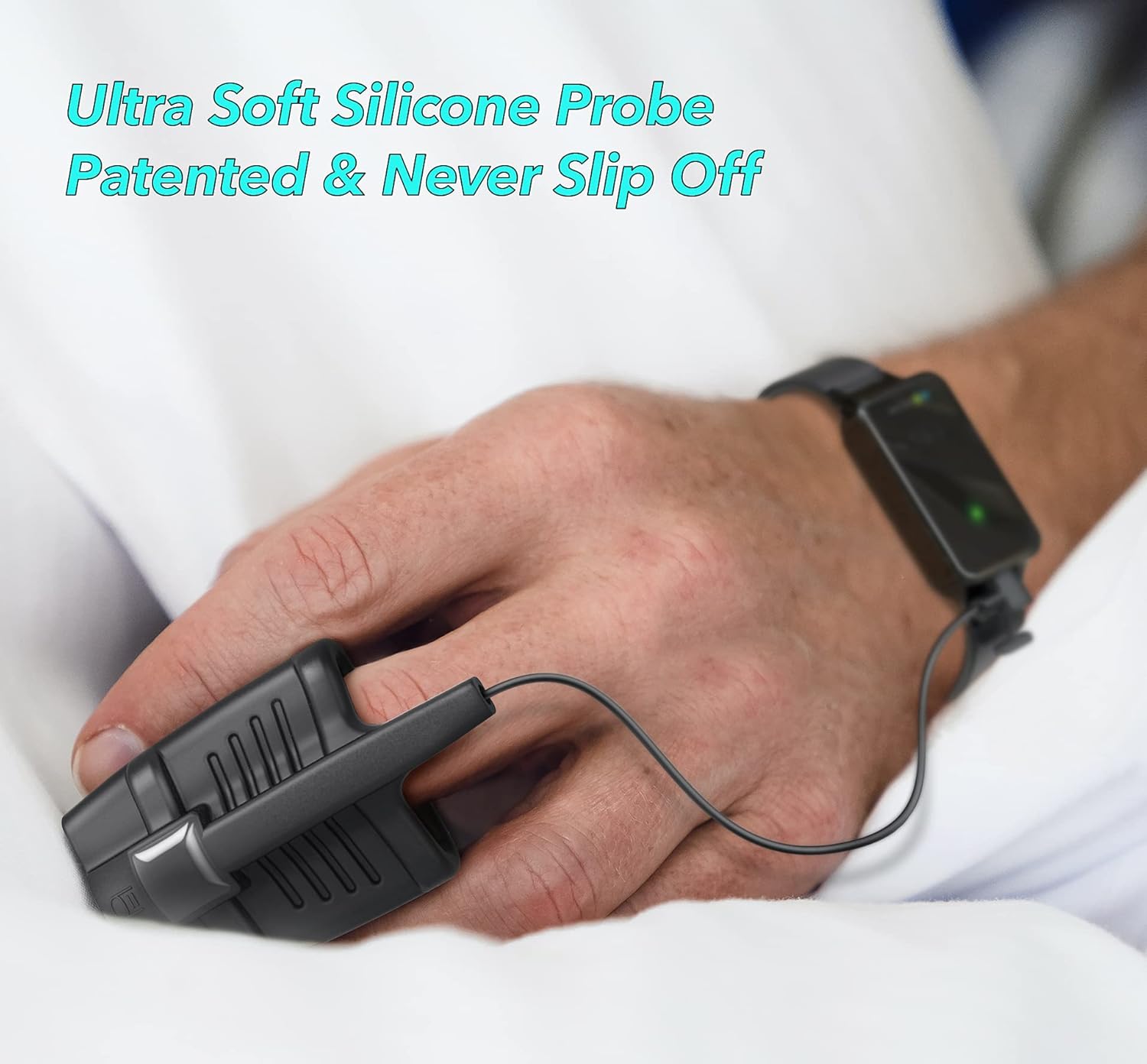 EMAY SleepO2 Wrist Pulse Oximeter with Silicone SpO2 Sensor | Bluetooth Sleep Oxygen Monitor Rechargeable for Continuous Blood Oxygen and Heart Rate Tracking | Free App with Overnight Report