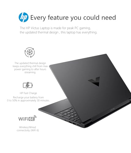 HP Victus Gaming Laptop, 15.6 inches 144Hz FHD(1920 x 1080) Anti-Glare Display, AMD Ryzen 5-8645HS, 16GB RAM, 1TB SSD, NVIDIA GeForce RTX 4050, Backlit Keyboard, Win11, Mica Silver (2024)
