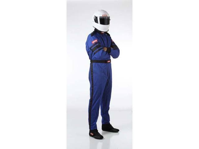 Racequip 110024 110 Series Tall Medium Blue SFI 3.2A/1 Single Layer One-Piece Driving Suit